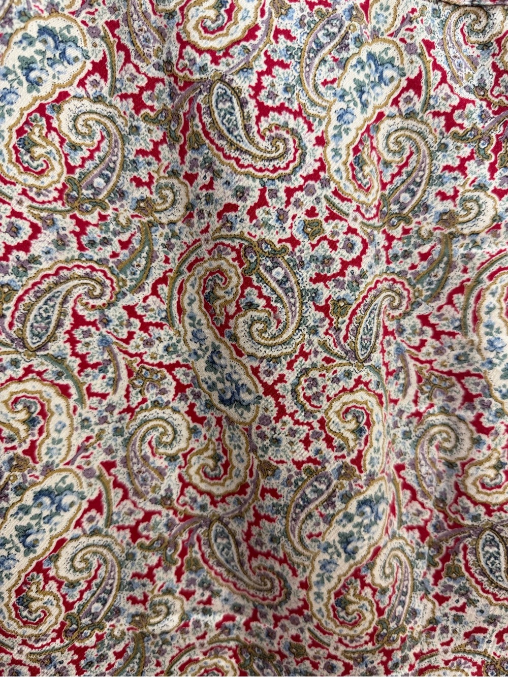 Chaps Women's Button-Down Shirt in Red and Blue Paisley - Picture 4 of 5